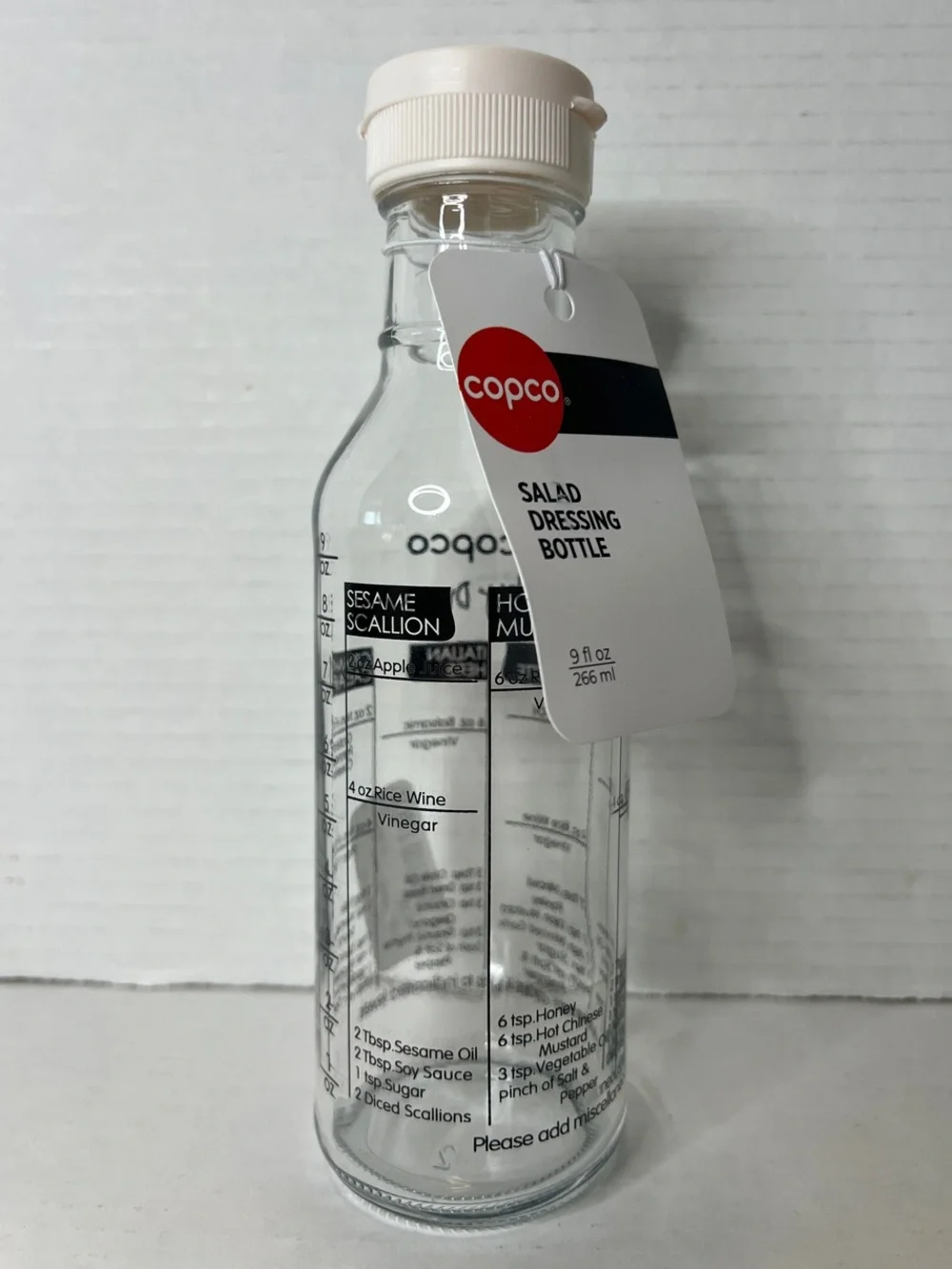Copco Clear Glass Multi Salad Dressing Bottle With Recipes NEW